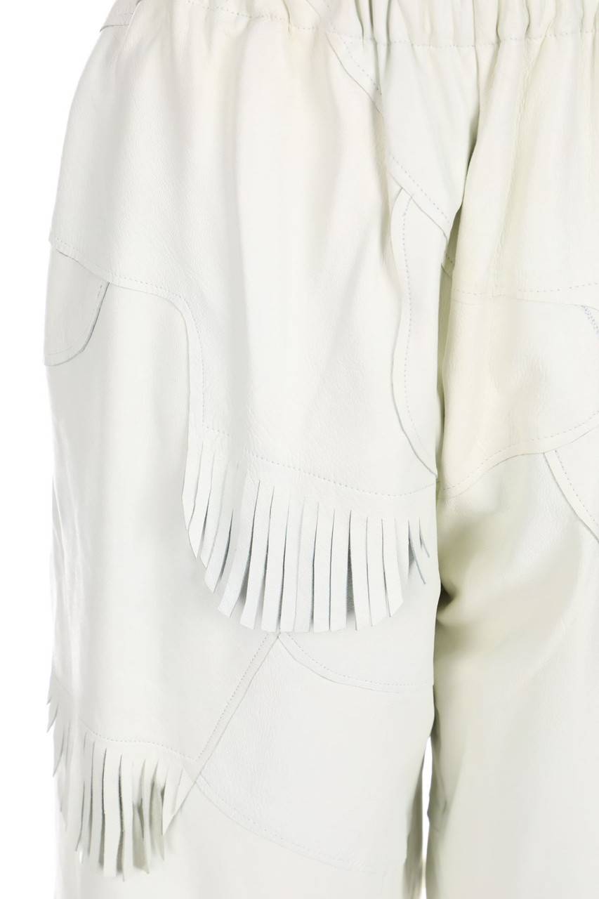 Carou VINTAGE Leder-Shorts Mit Fransen