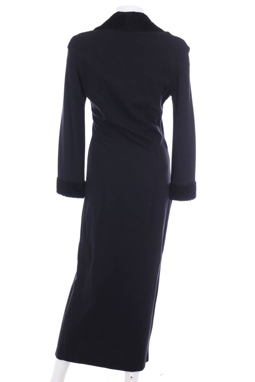 Carou VINTAGE Maxi-Kleid Mit Faux Fur-Kragen