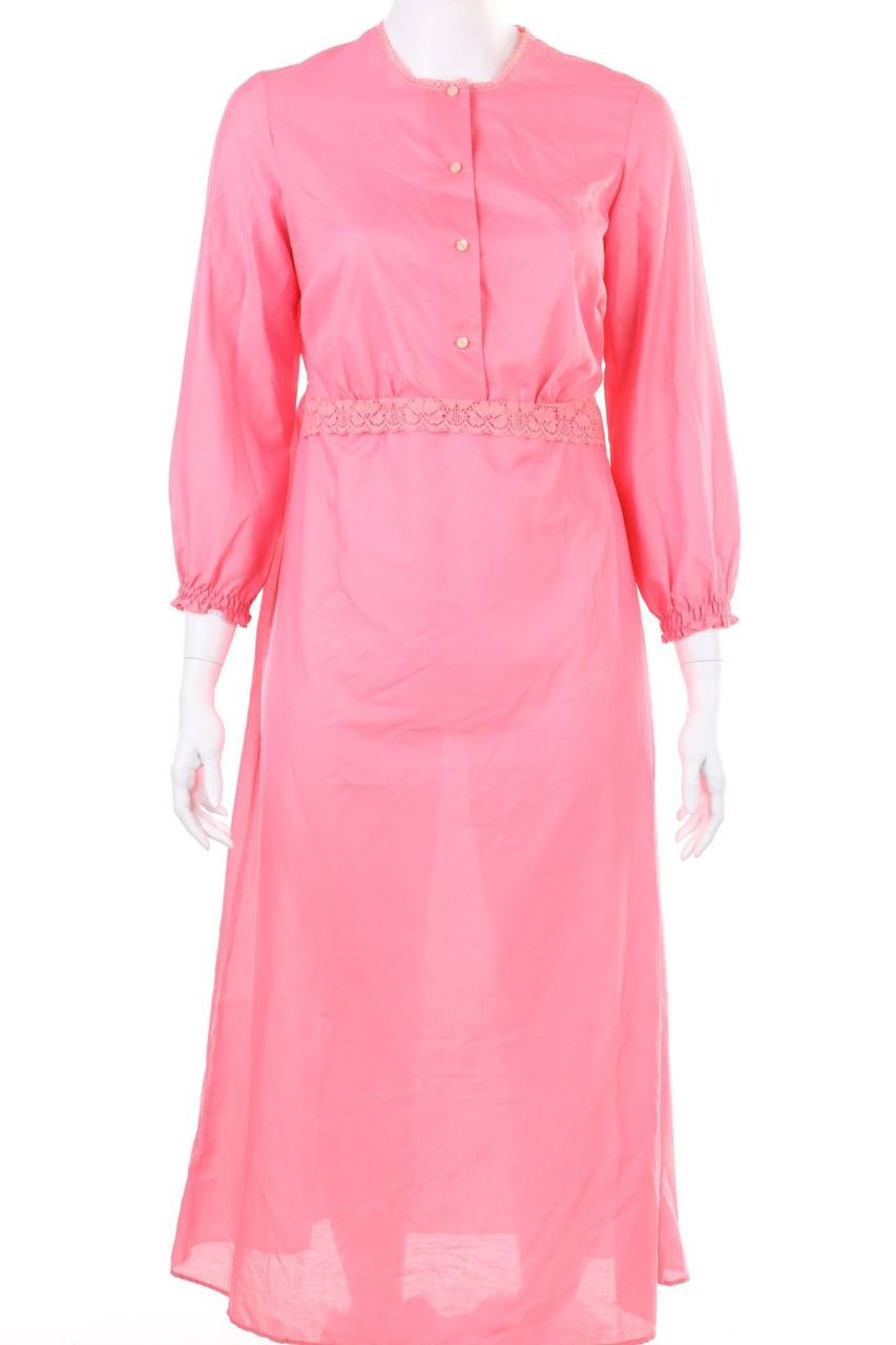 Carou VINTAGE Maxi-Kleid mit Spitzen-Einsatz
