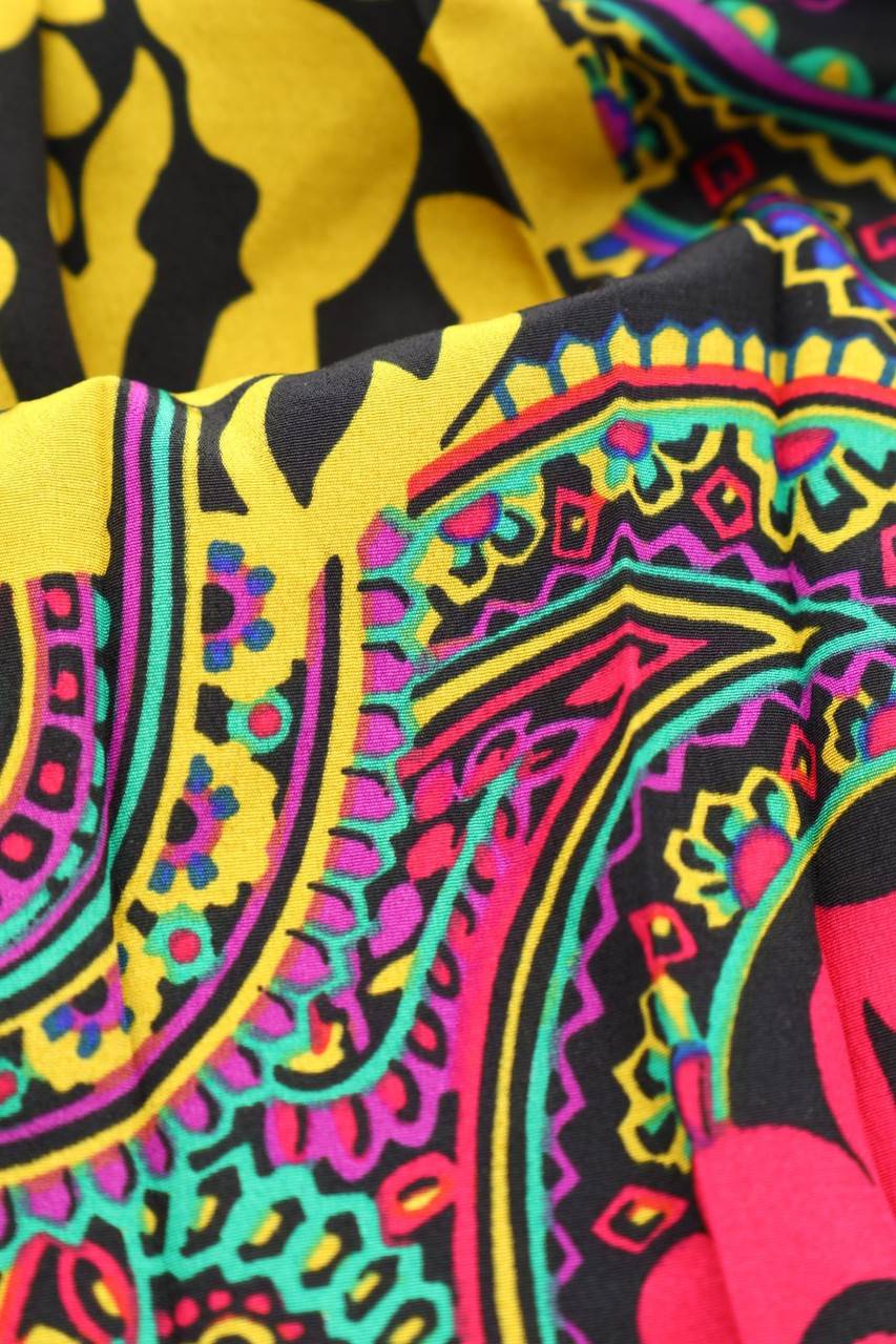 Carou VINTAGE Midi-Falten-Rock Mit Print