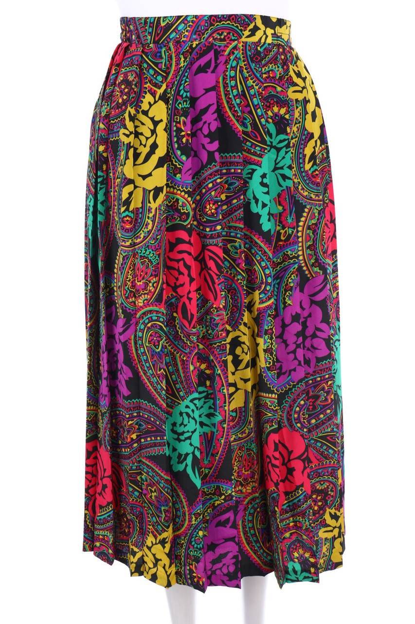 Carou VINTAGE Midi-Falten-Rock mit Print