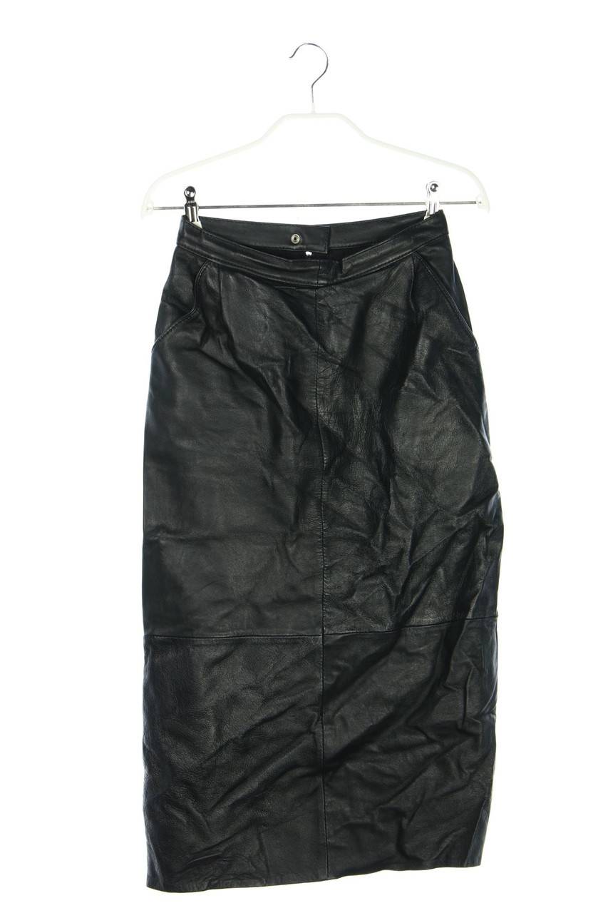 Carou VINTAGE Midi-Lederrock mit Schlitz