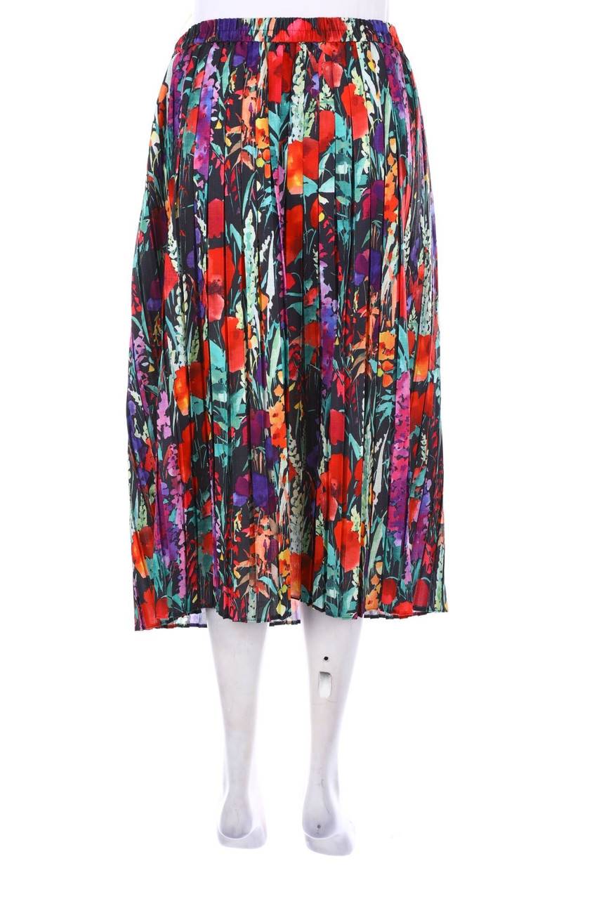 Carou VINTAGE Midi-Plissé-Rock Mit Blumen-Print