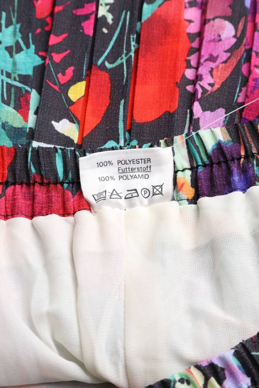 Carou VINTAGE Midi-Plissé-Rock Mit Blumen-Print