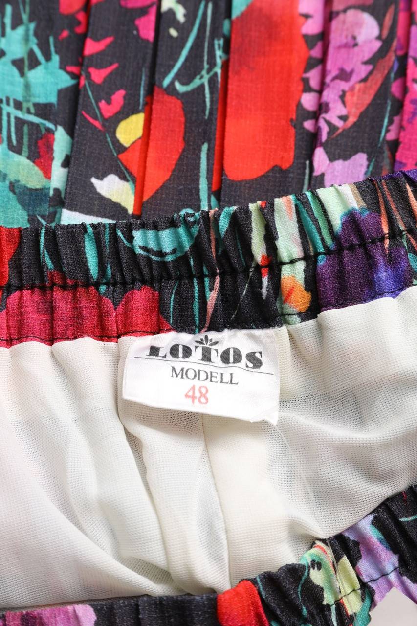 Carou VINTAGE Midi-Plissé-Rock Mit Blumen-Print