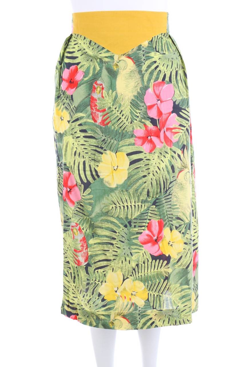 Carou VINTAGE Midirock mit Tropical Print