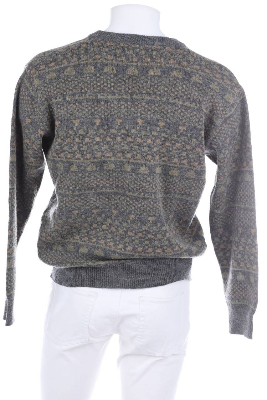 Carou VINTAGE Muster-V-Neck-Pullover Mit Alpaka