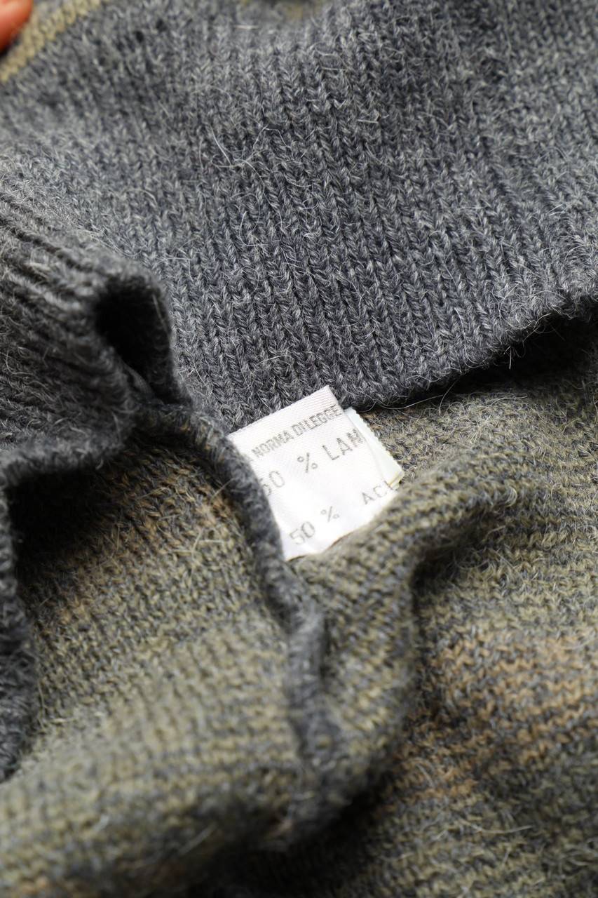 Carou VINTAGE Muster-V-Neck-Pullover Mit Alpaka