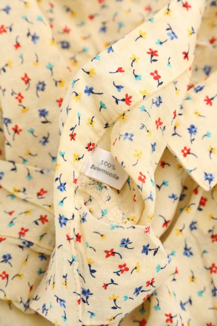 Carou VINTAGE Print-Hemd-Bluse Mit Kurzem Ärmel