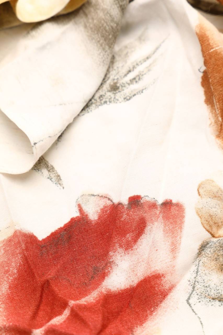 Carou VINTAGE Print-Hemd-Bluse Mit Kurzem Ärmel