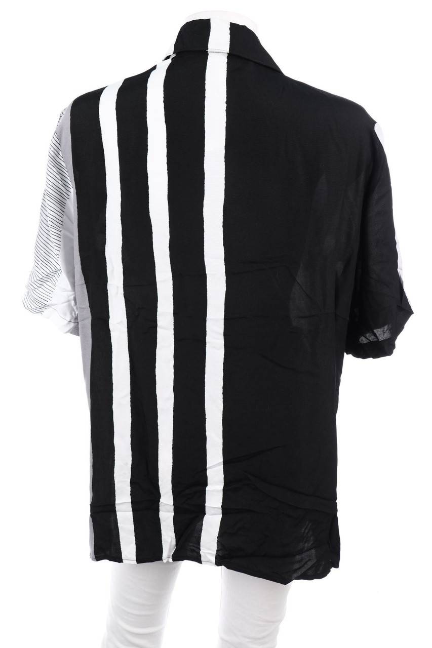 Carou VINTAGE Print-Hemd-Bluse Mit Kurzem Ärmel