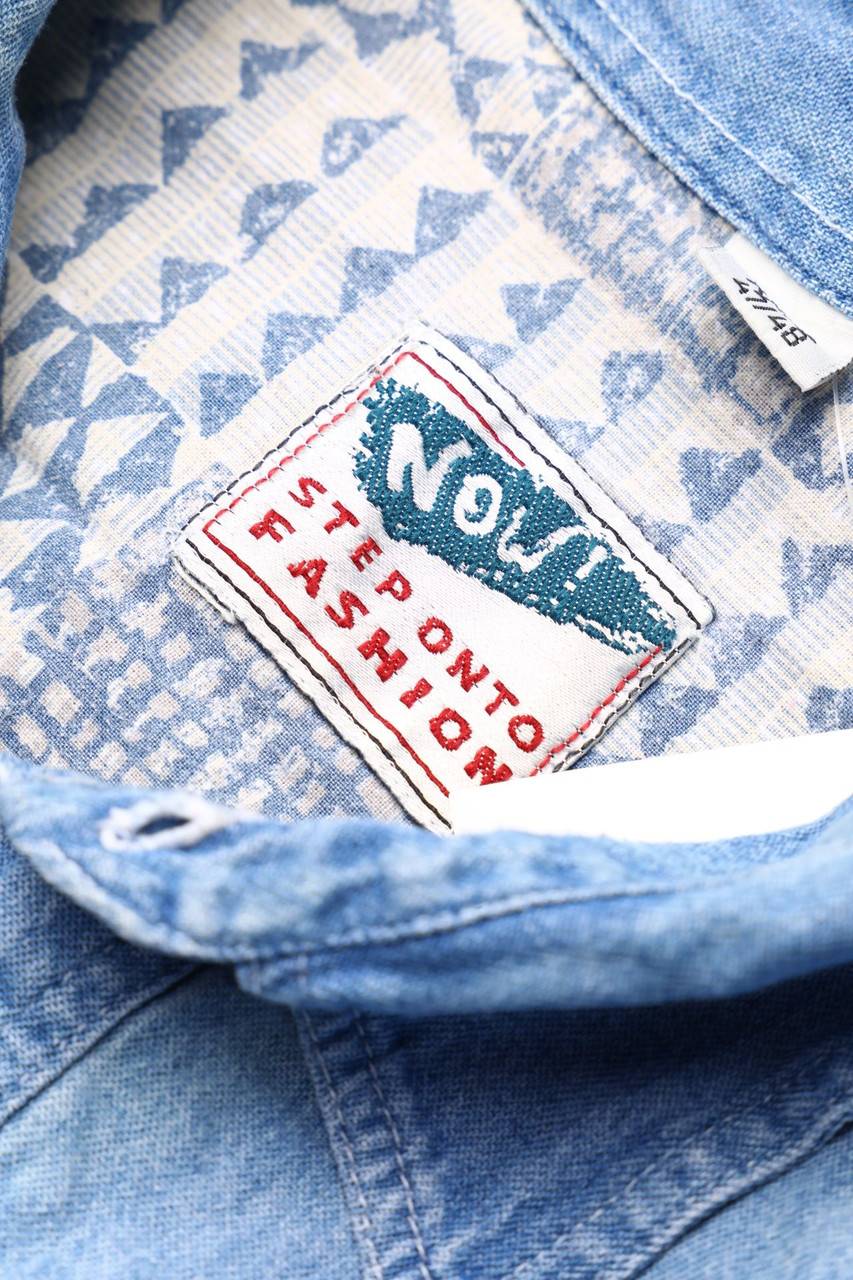 Carou VINTAGE Print-Hemd In Denim-Optik