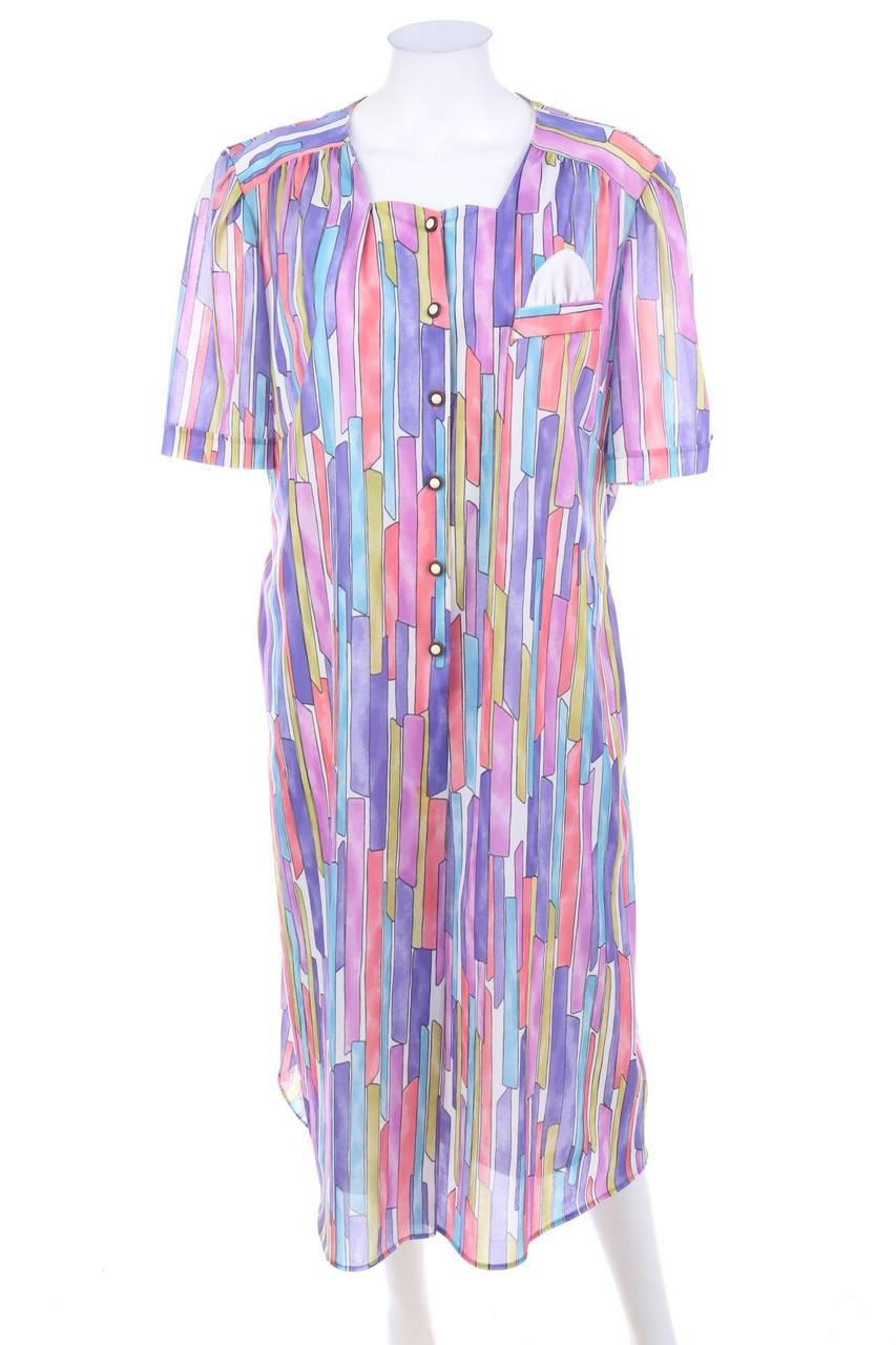 Carou VINTAGE Print-Kleid mit Schmuck-Knöpfen