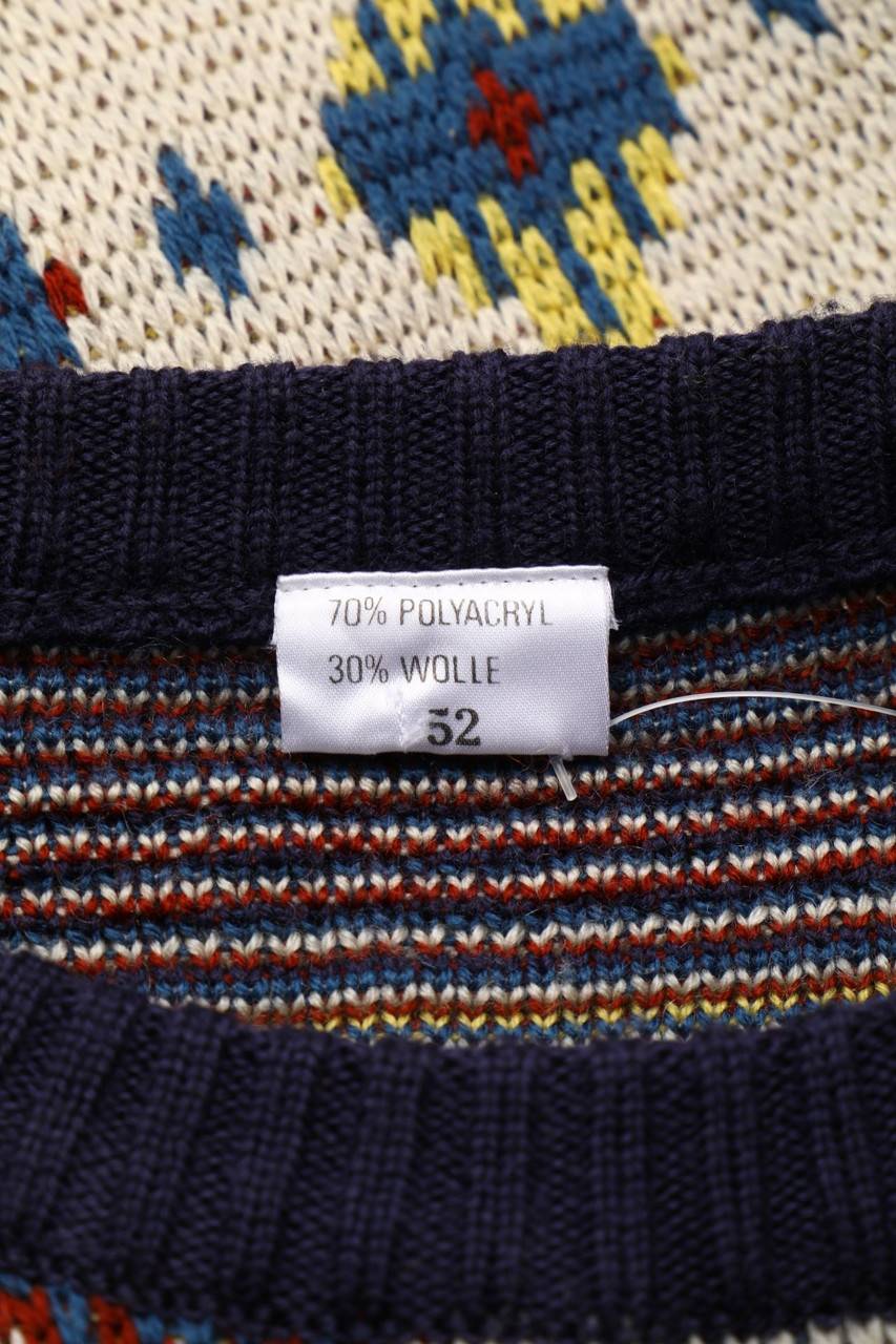 Carou VINTAGE Pullover Aus Woll-Mix Mit Muster