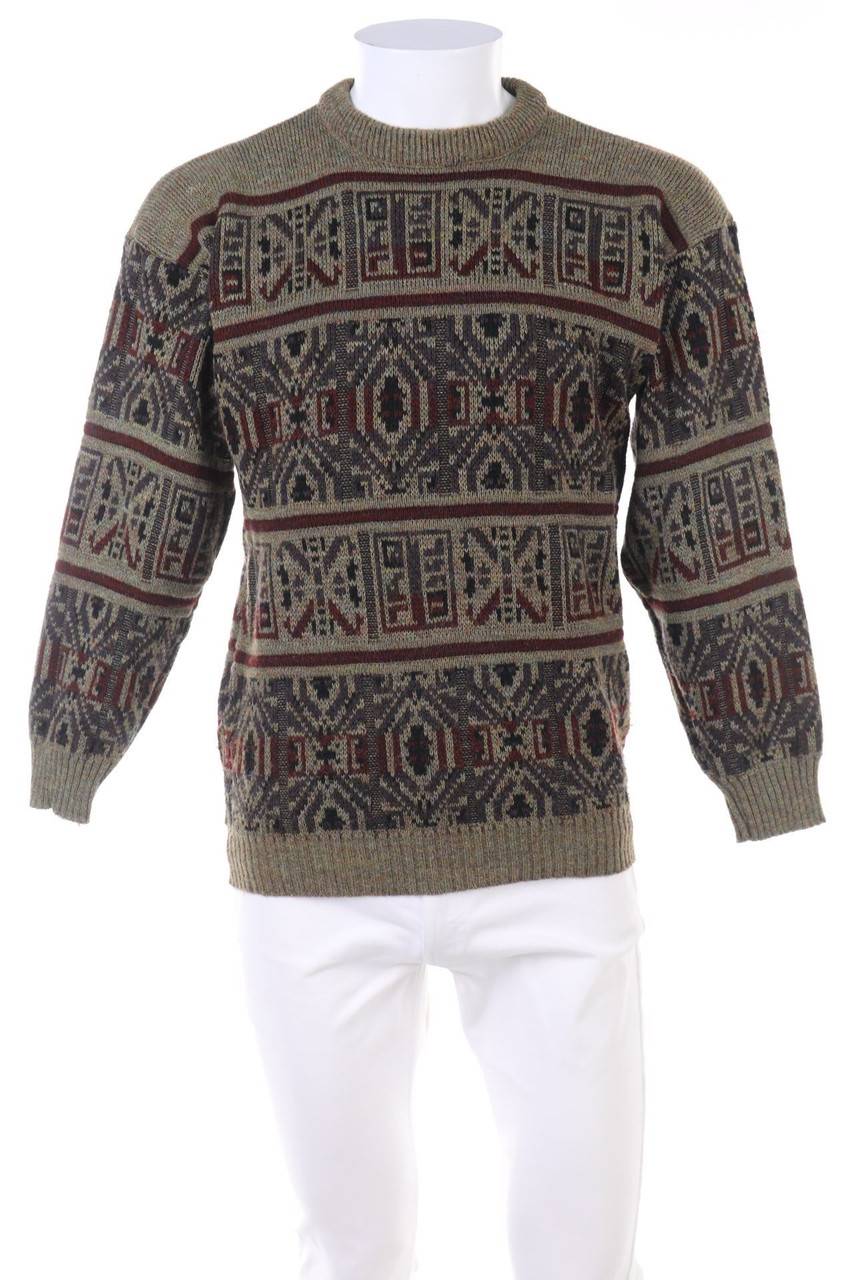 Carou VINTAGE Pullover aus Woll-Mix mit Muster