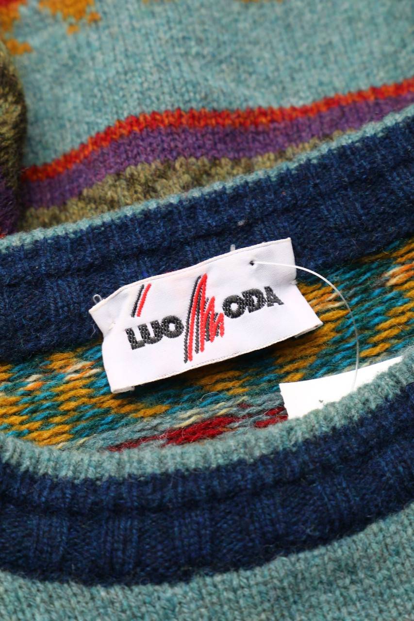 Carou VINTAGE Pullover Mit Muster Aus Woll-Mix