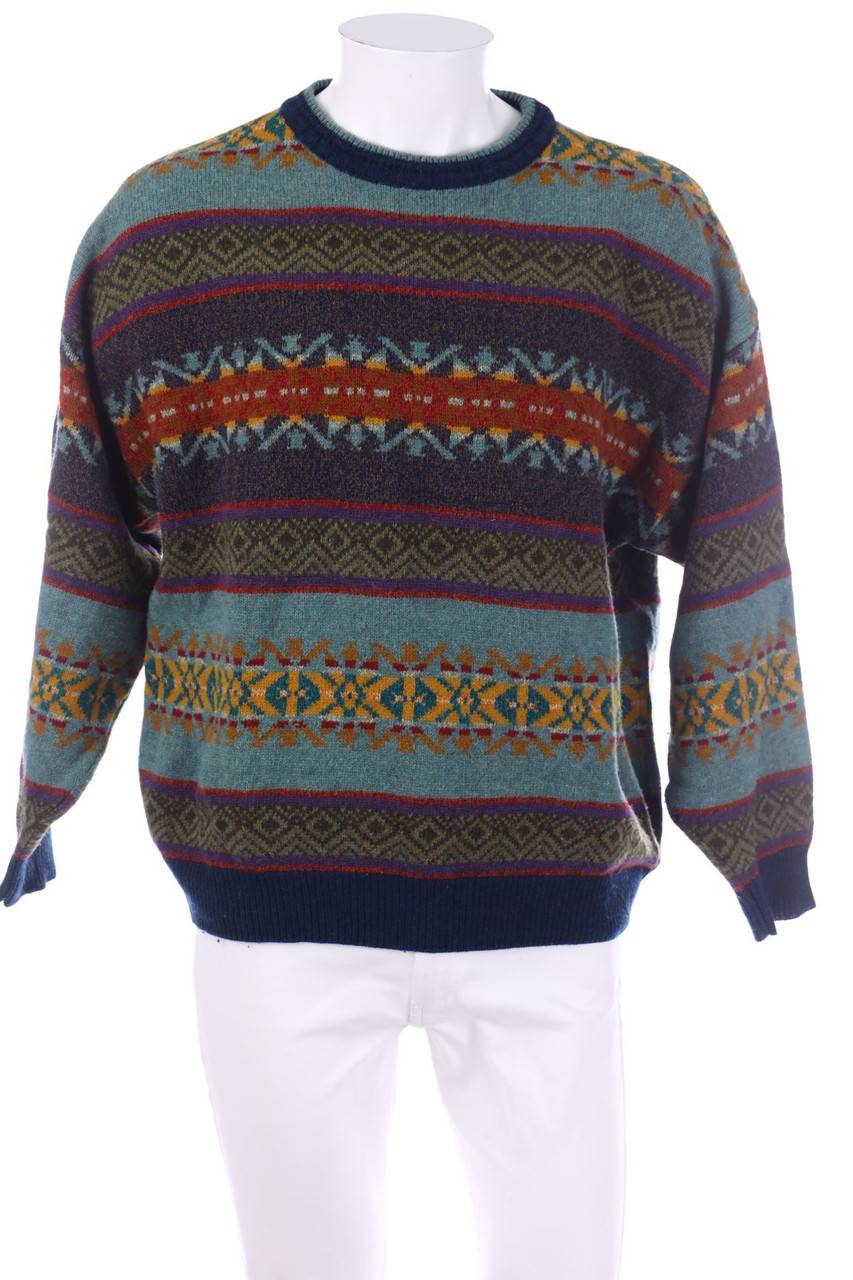 Carou VINTAGE Pullover mit Muster aus Woll-Mix