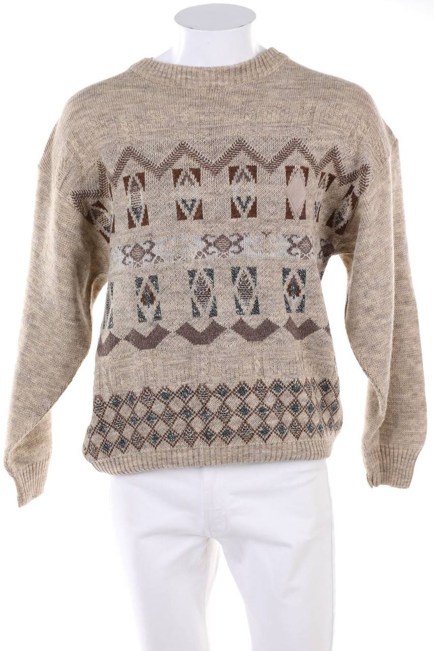 Carou VINTAGE Pullover mit Muster aus Woll-Mix