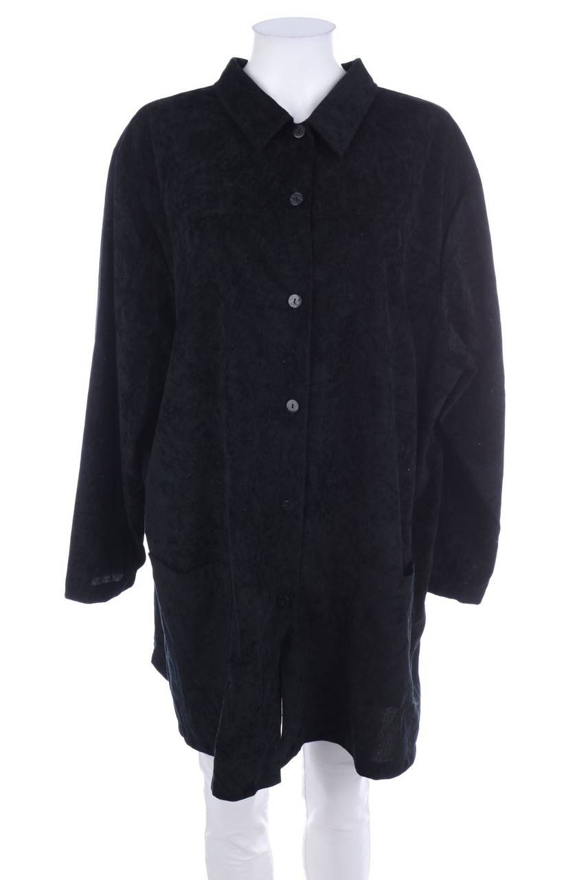 Carou VINTAGE Samt-Bluse mit aufgesetzten Taschen