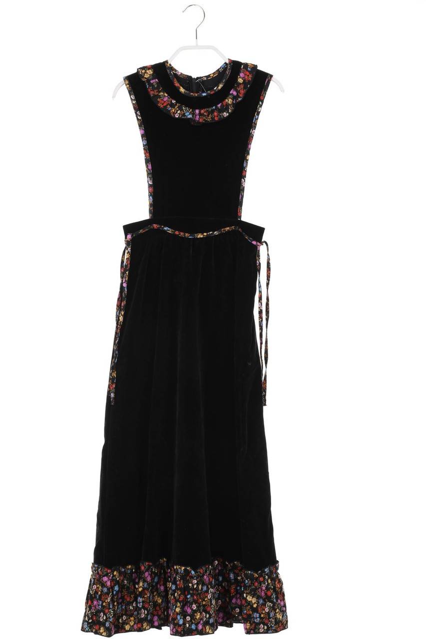 Carou VINTAGE Samt-Kleid mit Blumen-Print