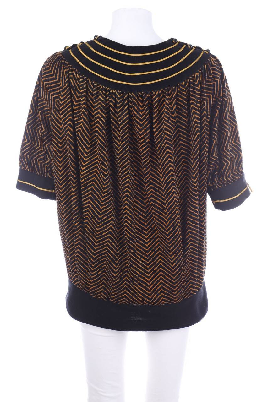 Carou VINTAGE Samt-Shirt Mit Zickzack-Muster