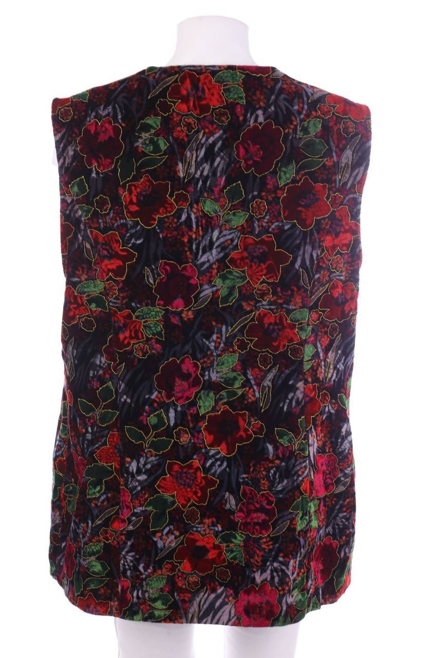 Carou VINTAGE Samt-Weste Mit Blumen-Print