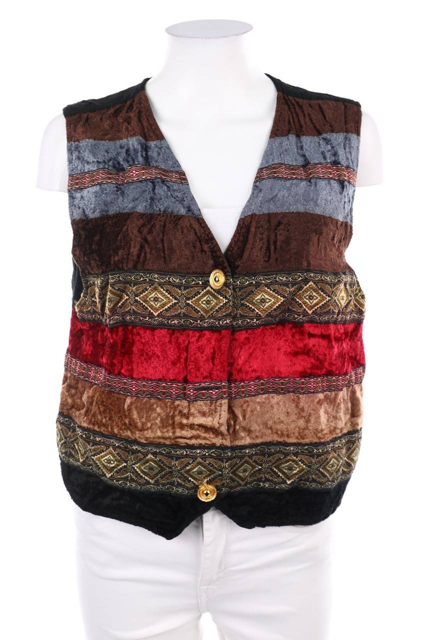 Carou VINTAGE Samt-Weste Mit Streifen