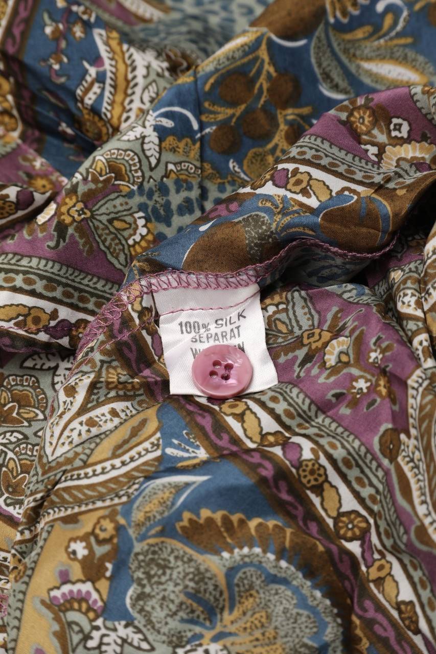 Carou VINTAGE Seiden-Bluse Mit Print