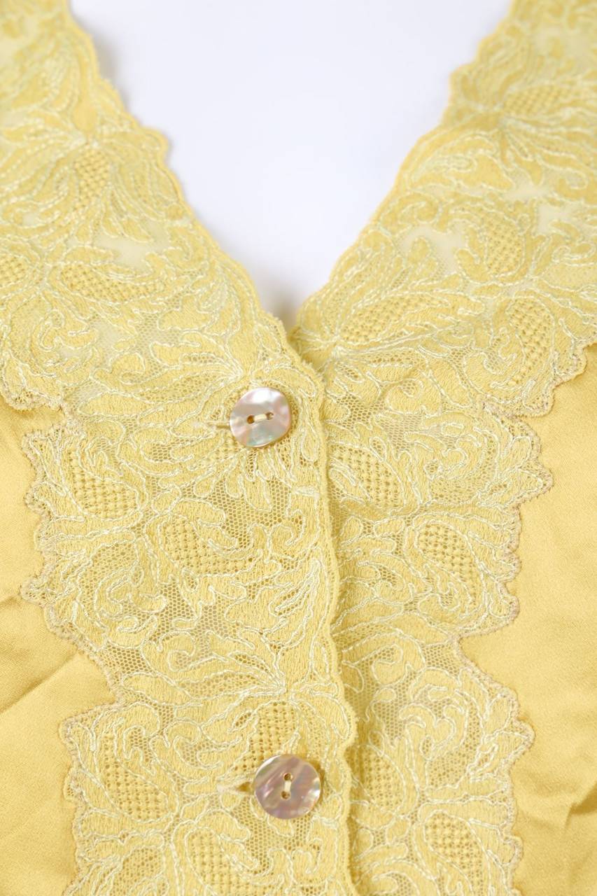 Carou VINTAGE Seiden-Bluse Mit Spitze