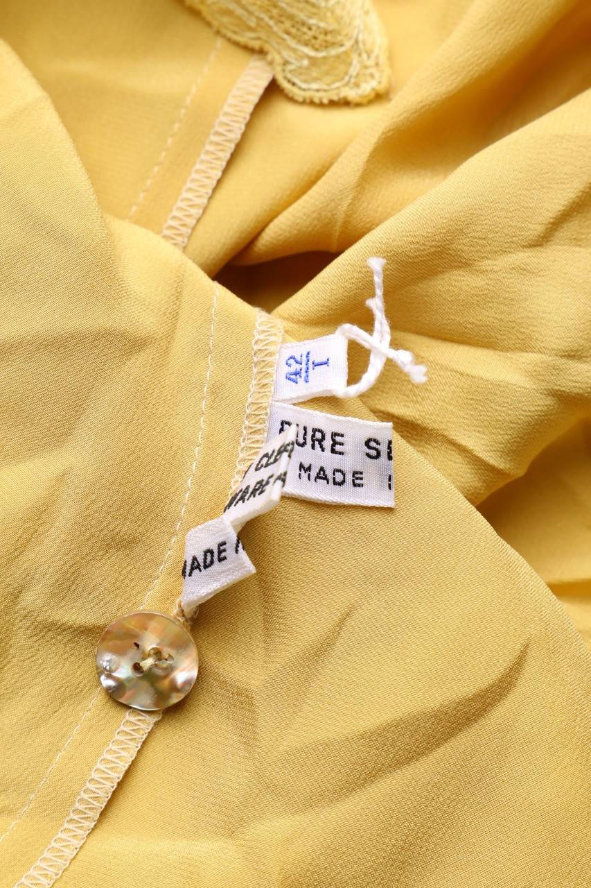 Carou VINTAGE Seiden-Bluse Mit Spitze