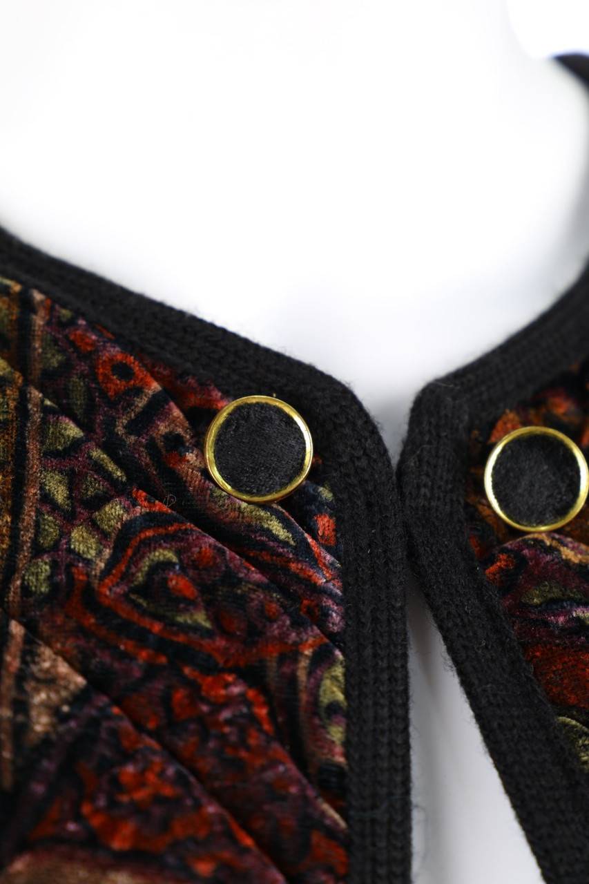Carou VINTAGE Stepp-Jacke Aus Samt Mit Print