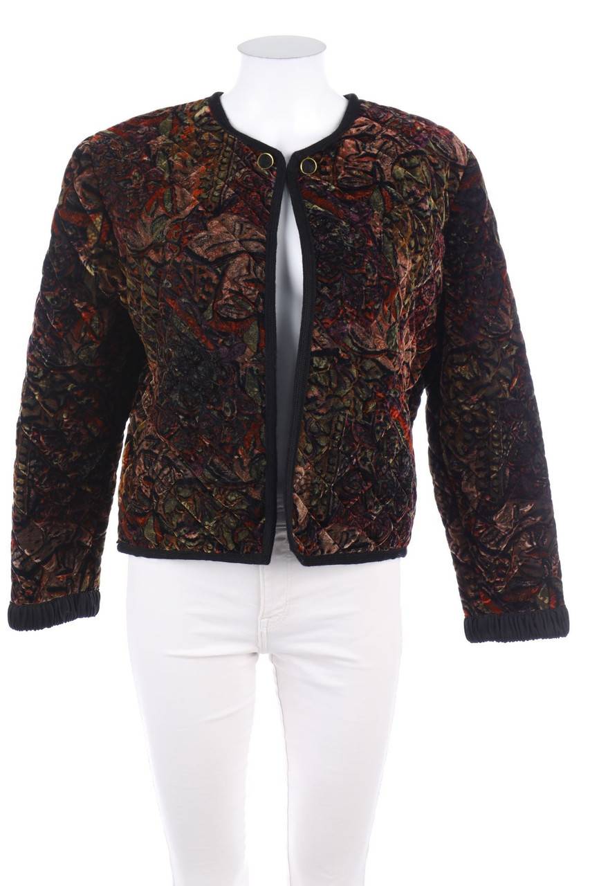 Carou VINTAGE Stepp-Jacke aus Samt mit Print