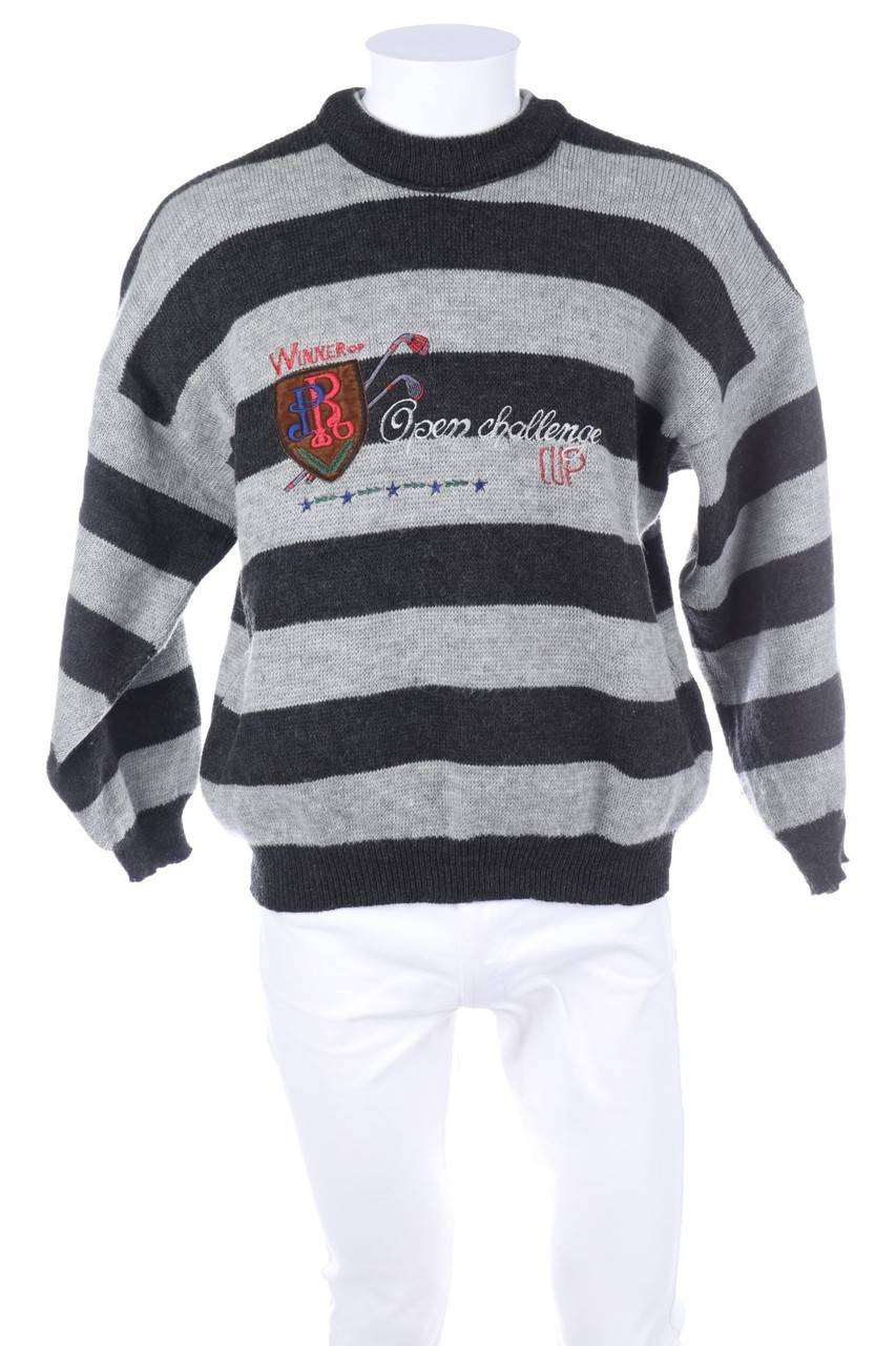 Carou VINTAGE Streifen-Pullover mit Stickereien