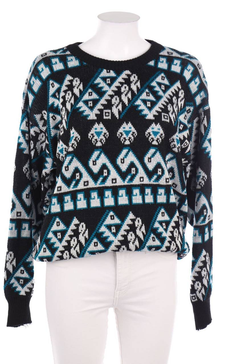 Carou VINTAGE Strick-Pullover mit Ethno-Print