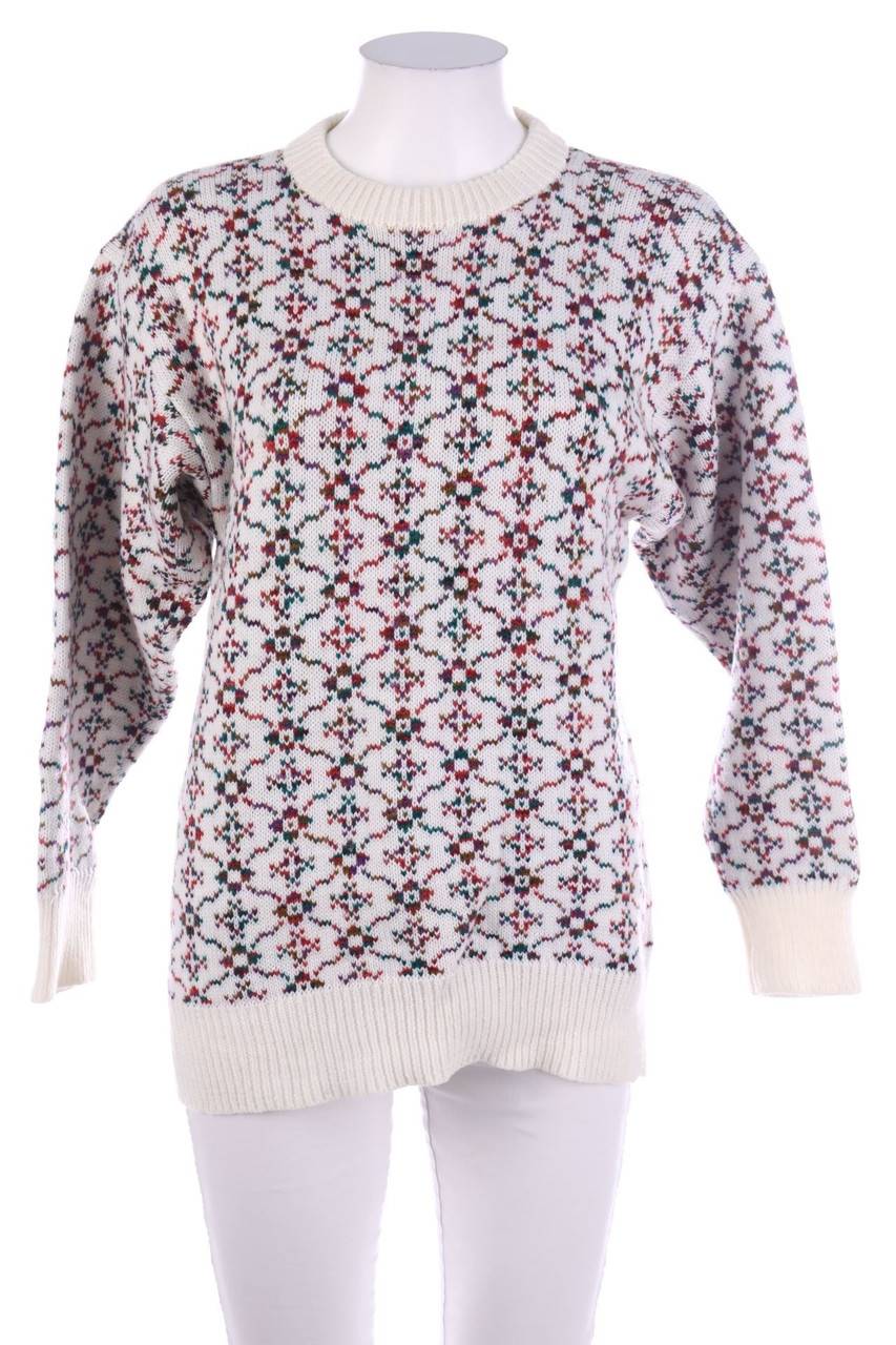 Carou VINTAGE Strick-Pullover mit floralem Muster