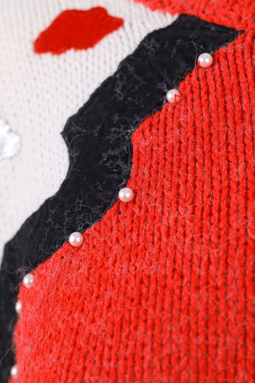 Carou VINTAGE Strick-Pullover Mit Perlen