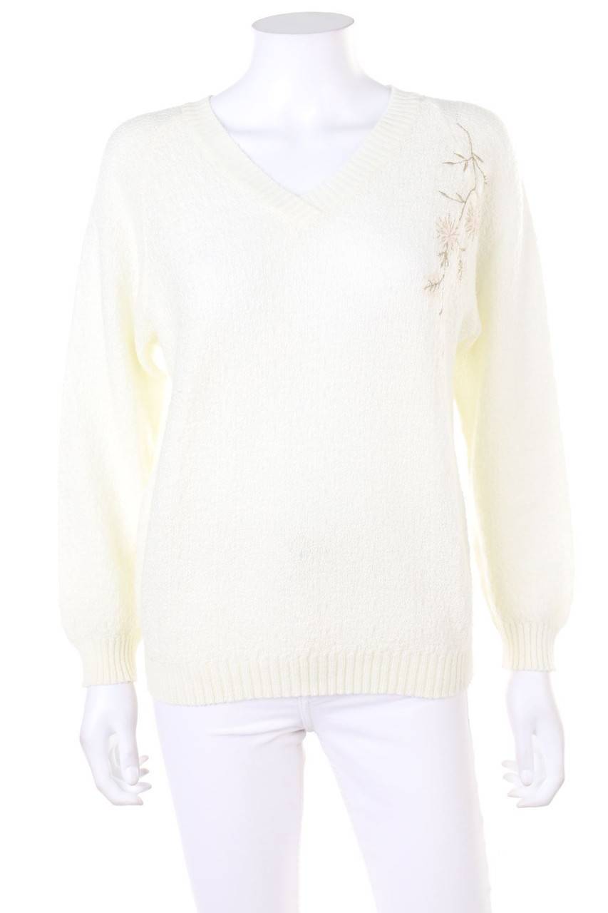 Carou VINTAGE Strick-Pullover mit Stickereien