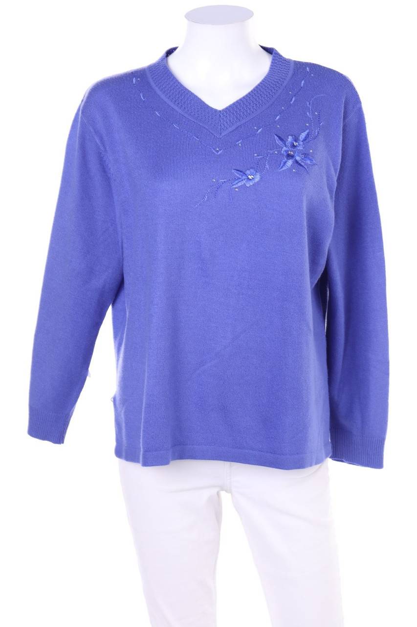 Carou VINTAGE Strick-Pullover mit Stickereien