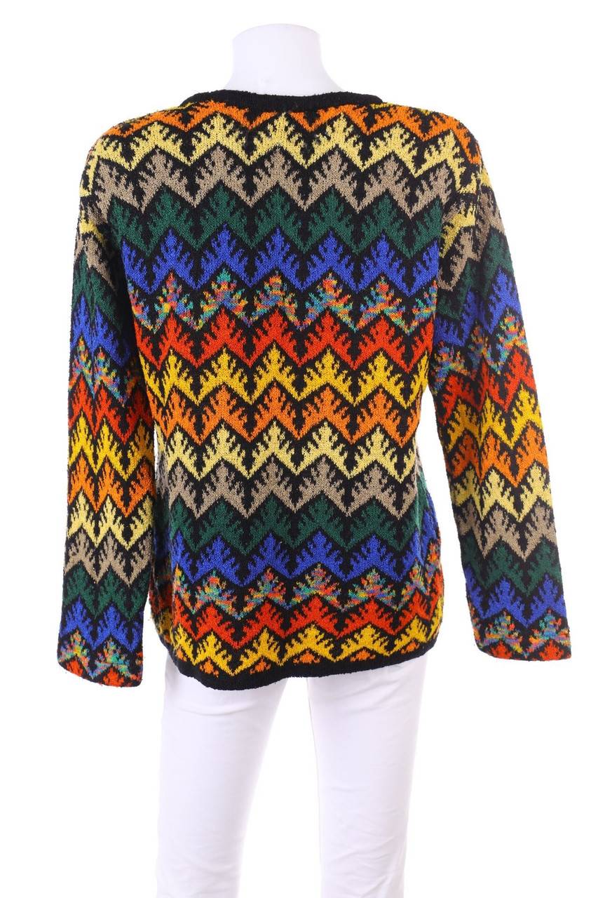 Carou VINTAGE Strick-Pullover Mit Zickzack-Muster