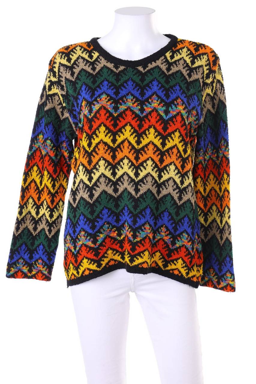 Carou VINTAGE Strick-Pullover mit Zickzack-Muster