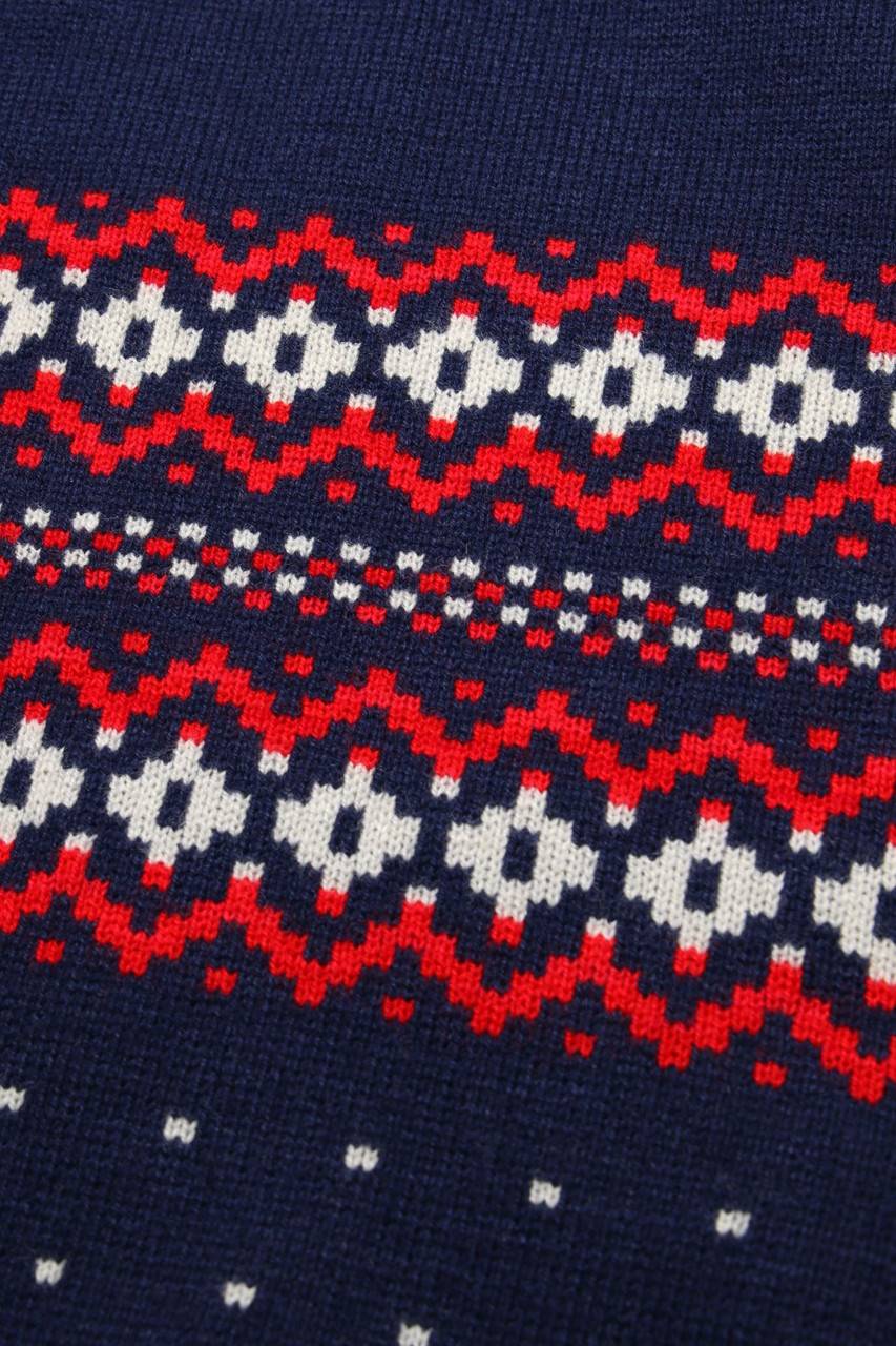 Carou VINTAGE-TEIL Muster-Rundhals-Pullover