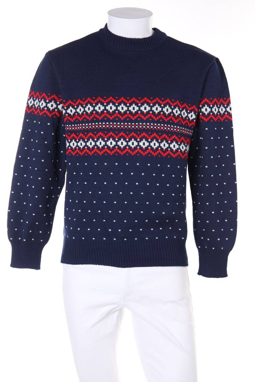 Carou VINTAGE-TEIL Muster-Rundhals-Pullover