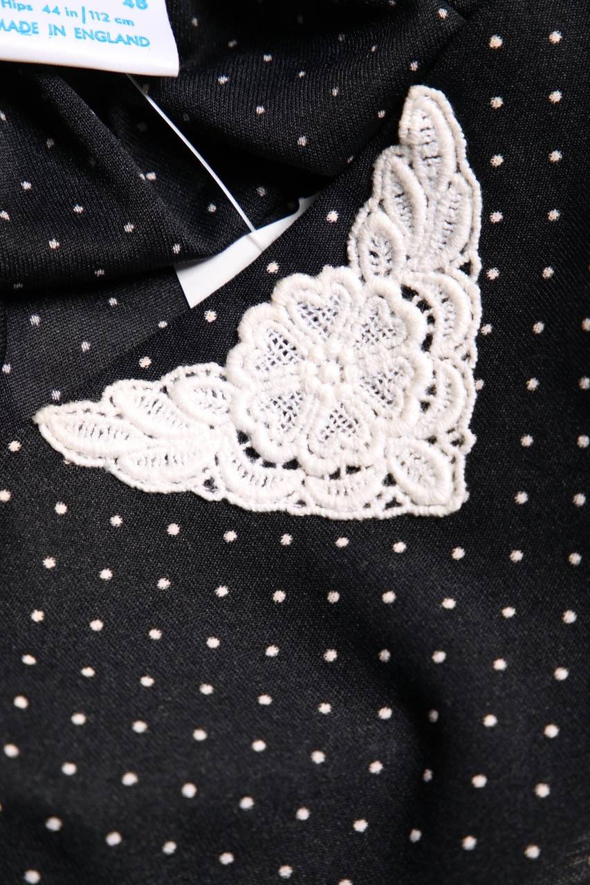 Carou VINTAGE Top Mit Polka Dots Mit Häkelspitze