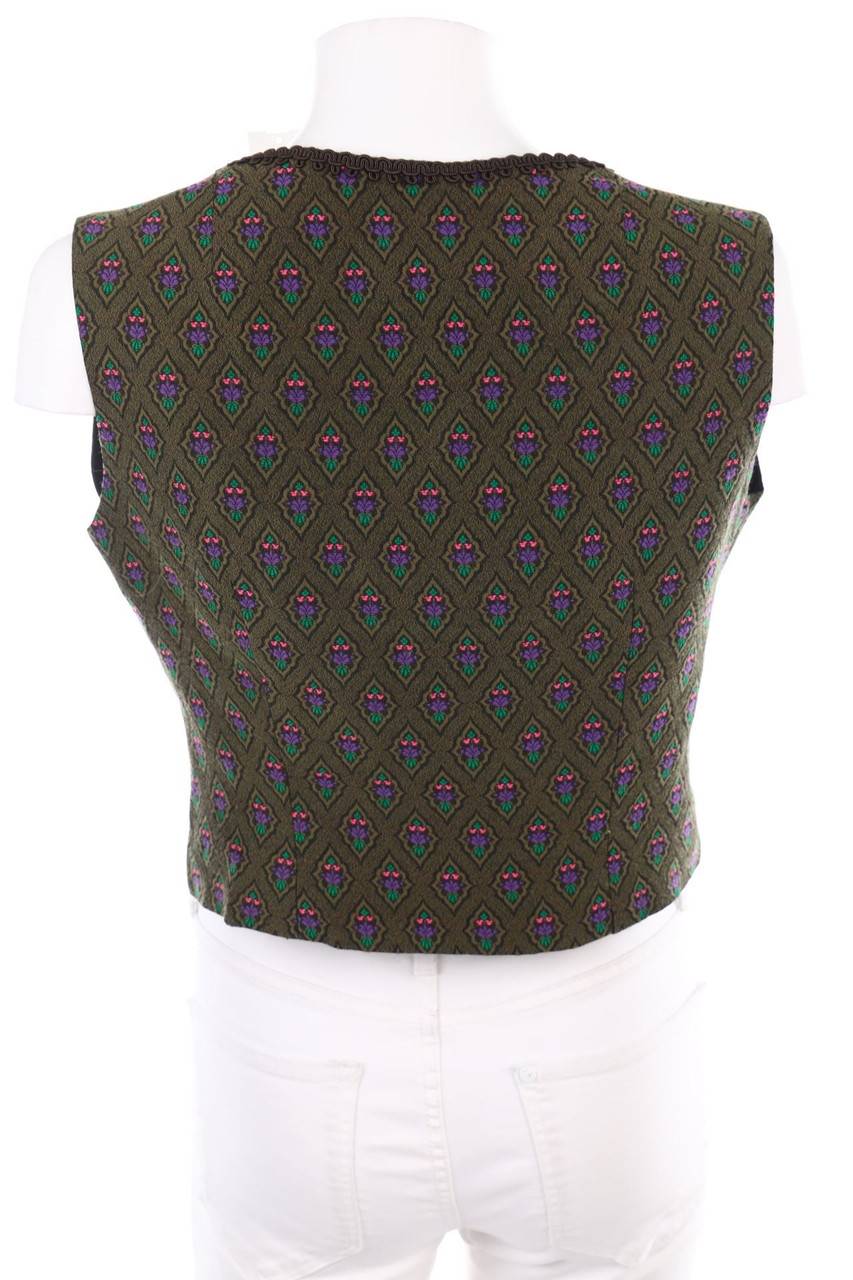 Carou VINTAGE Trachten-Weste Mit Floralem Muster