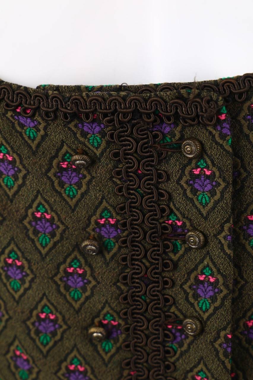 Carou VINTAGE Trachten-Weste Mit Floralem Muster