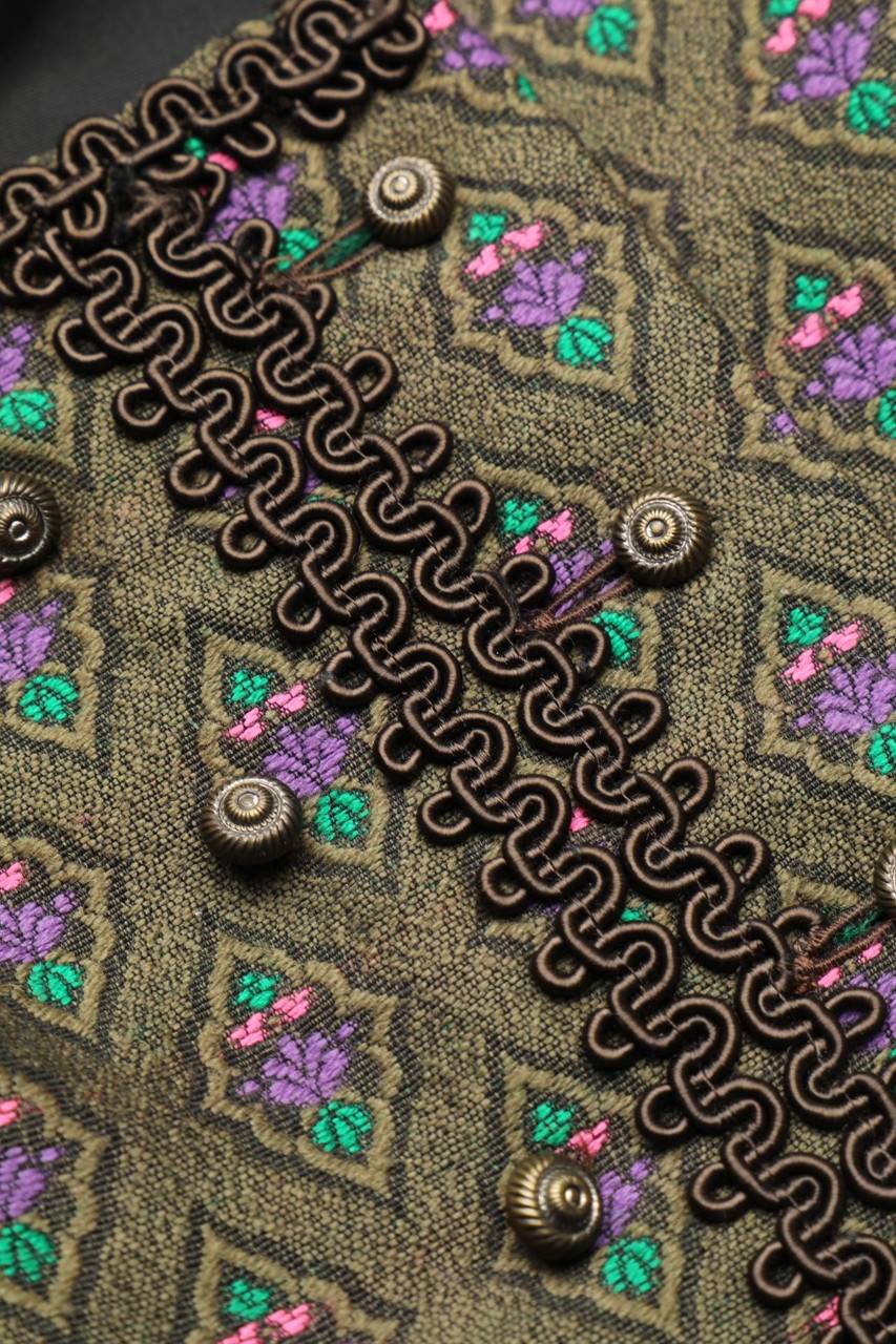 Carou VINTAGE Trachten-Weste Mit Floralem Muster