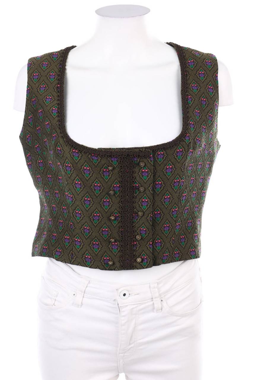 Carou VINTAGE Trachten-Weste mit floralem Muster