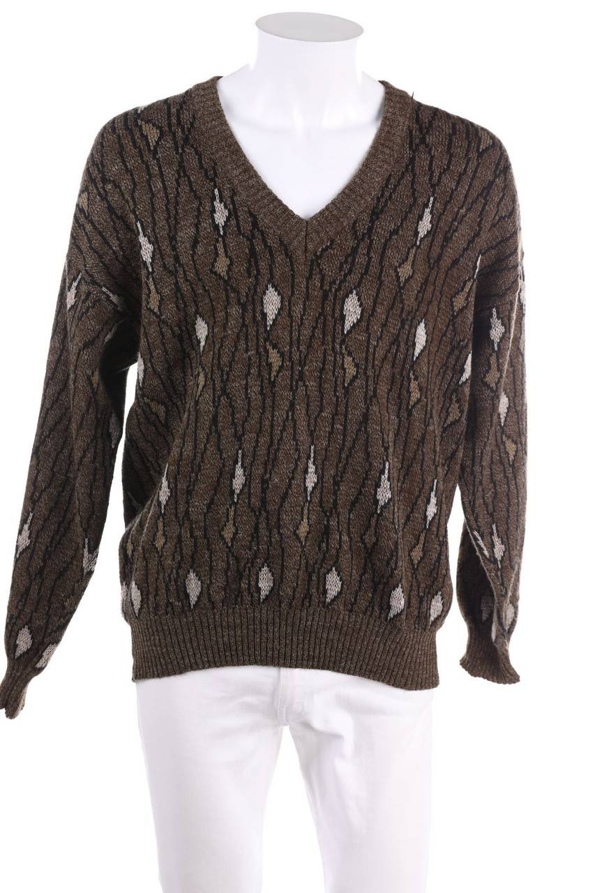 Carou VINTAGE V-Neck-Pullover aus Woll-Mix