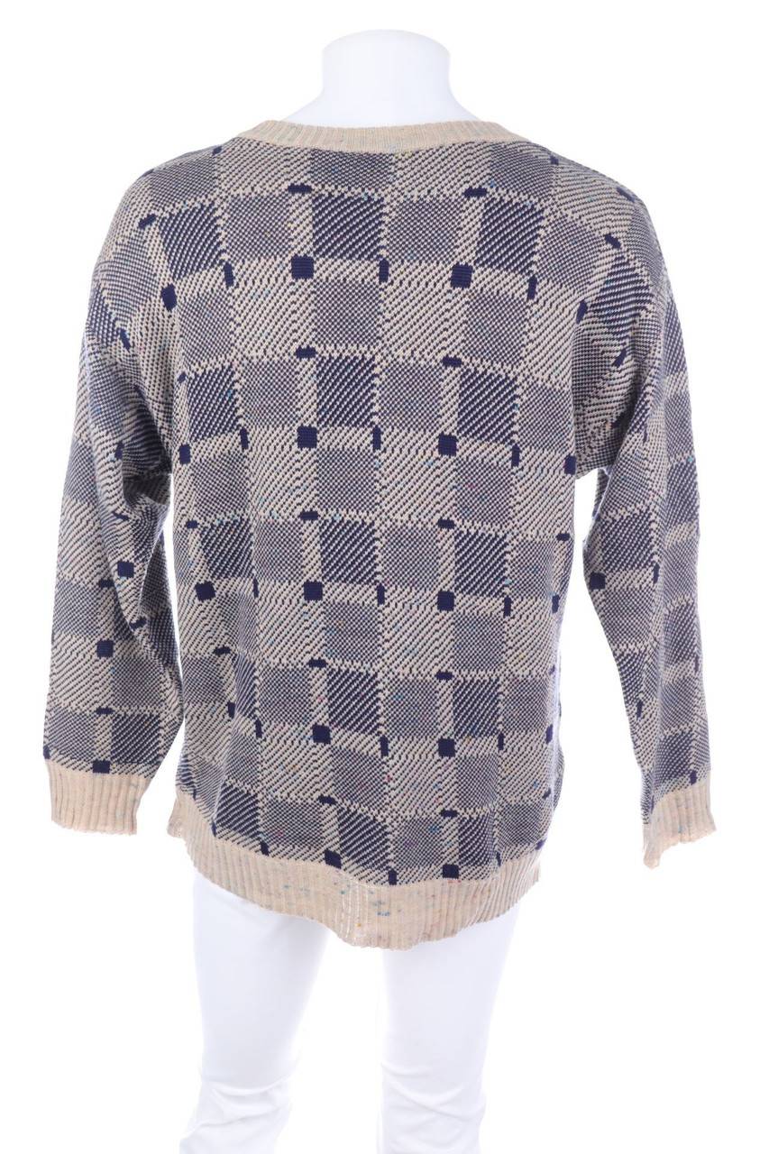 Carou VINTAGE V-Neck-Pullover Mit Karo-Muster