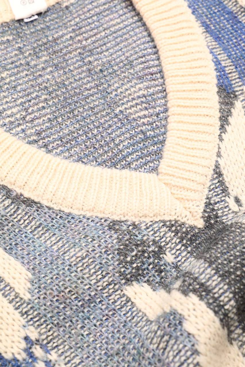 Carou VINTAGE V-Neck-Pullover Mit Muster